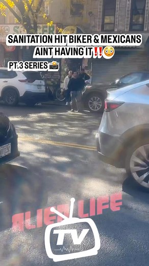 5.6K views · 37 reactions | GO FOLLOW NEW ACCOUNT (Bautista David) WITH ALIENLIFETV LOGO—-PT.3 SANITATION HIT A BIKER & MEXICANS AIN’T HAVING IT‼️ “116th street and 2nd Ave La Mafia”☠️ #reels #content #saturday #morning #biker #sanitation #worker #accident #hit #mexican #problems #newyork #manhattan #news #alien #life #tv #news #viralvideos | Denarruis Bautista | Facebook