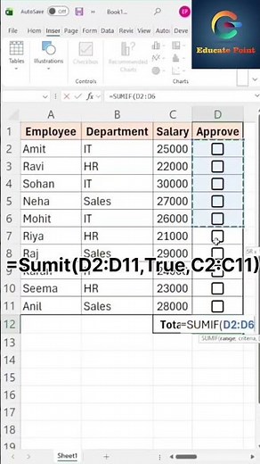 Excel 365 CheckBox Tricks You Must Know | Automatic Total, Filter & Task Status#viralvideo #excel