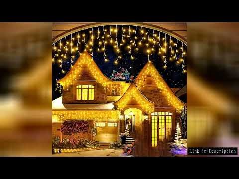 EU/US Plug Outdoor Waterfall Icicle String Light LED Curtain Icicle Christmas Halloween Decor String
