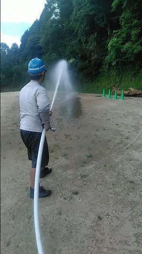 屋内消火栓放水試験⑥（ピトーゲージによる放水圧力測定） indoor fire hydrants～小林消防設備 福岡県豊前市 全類消防設備士 第二種電気工事士 経営学修士～