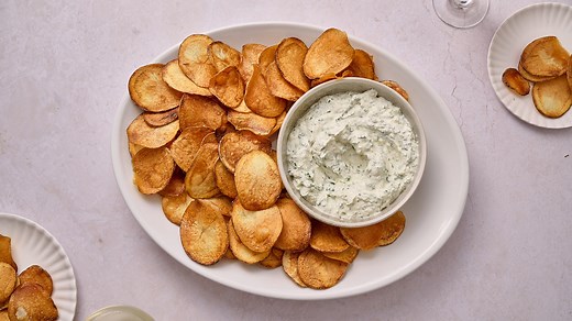 Dutch-Oven Kettle Chips With Onion Dip Recipe - Tasting Table