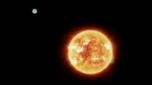 Star and planet orbiting their common centre of mass