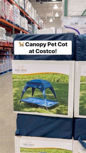 Costco Buys on Instagram: "🤩 Keep your fur babies shaded and comfy with this adorable 39” Canopy Pet Cot! It’s sturdy and features a mesh surface for airflow! 👏🏼 ($24.99) #costco #petlover #doglover #petcot"