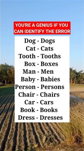 Two of these plural forms are wrong. Find them.#teacherg #english #pluralnouns #gramm #learnenglish