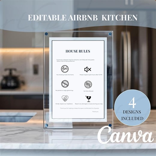 Editable Airbnb House Rules Sign, Vacation Rental Decor (digital Download) - Etsy