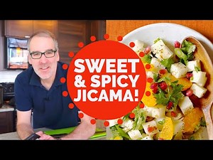 Sweet and Spicy Jicama Salad | Vegan Recipe