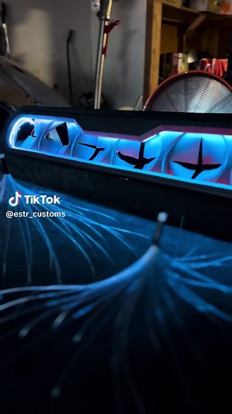 Custom LED Inserted Speaker Racks in Houston