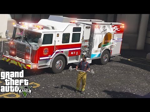 Pride of Los Santos Rescue Engine in GTA 5 Firefighter Mod