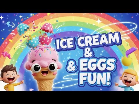 🍦🎨 Ice Cream Surprise! Colorful Eggs Song + More Funny Kids Tunes 🎉