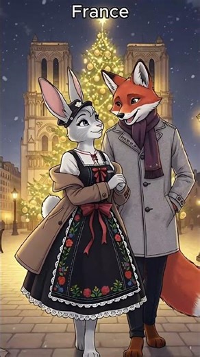 Parisian Holiday Charm | Duo at the French Christmas Tree