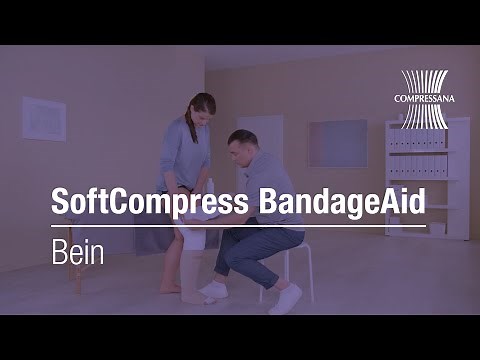 Ödemtherapie mit SoftCompress BandageAid – Anlegen der Bandagierung am Bein