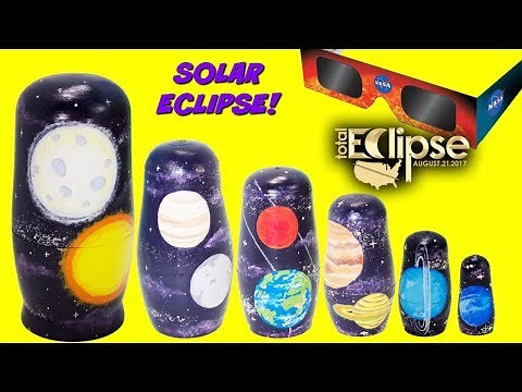 Planets Nesting Dolls SOLAR ECLIPSE Toy Surprises Solar System Nesting Dolls Stacking Cups