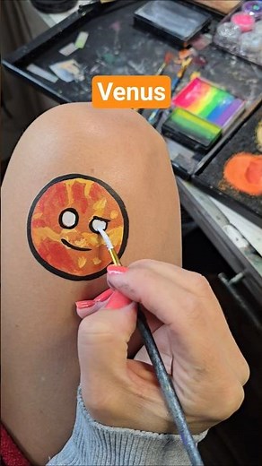 Here's a painting of Venus from Solarballs! #solarballs #solarballsvenus #facepaint #facepainting