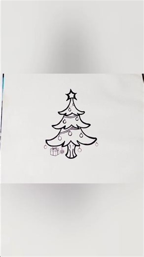 How to draw a Christmas tree 🎄 Christmas tree drawing ✨🎄🎁