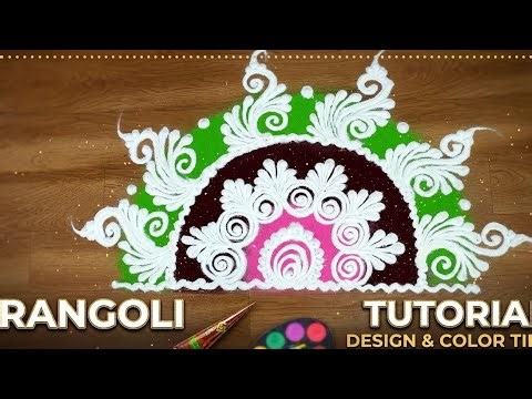 ✨ Half Circle Sanskar Bharti Rangoli | Easy & Beautiful Design 🎨