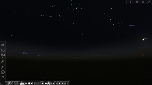 Stellarium - Battlesteads observatory, Northern Europe - 29/12/2024