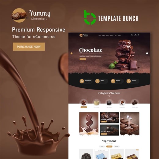 Yummy Chocolate Shopify Theme | Responsive Gourmet Store - Etsy