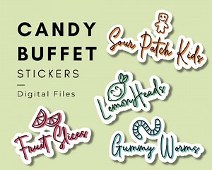 Candy Buffet Etiketten • Candy Buffet Aufkleber • Pantry Etiketten • Candy Bar Etiketten • Candy Buffet Aufkleber • Digitale Candy Labels - Etsy.de