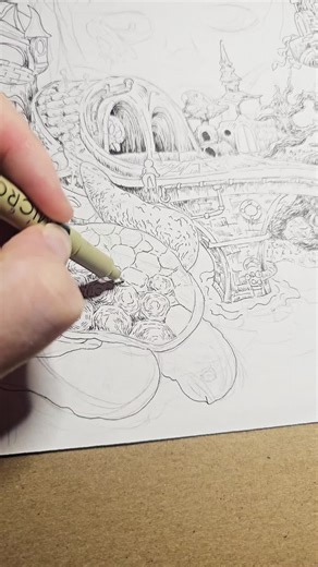 more progress #art #surreal #ink #drawing #turtle | drawing