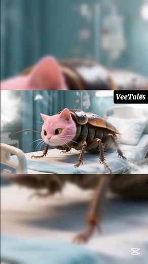 Nurse Cat transforms into a bug 🪳 sad story #cat #catlovers #catbug #catstory