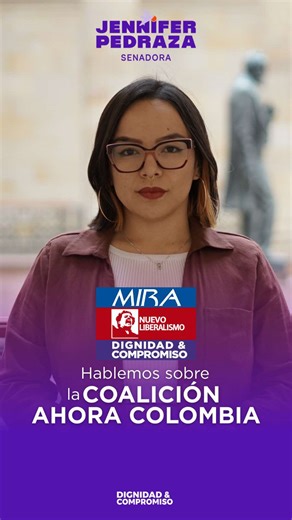 Creo en una política que da la cara y explica sus decisiones. Por eso hoy te cuento por qué decidí lanzarme al Senado en la Coalición Ahora Colombia.📣 Quédate y conversemos. 💬 Soy el #100. Tú decides quién sigue defendiendo lo que importa y los derechos de la gente. 🫵 . . . #Colombia #ahoracolombia #noticia #jenniferpedraza