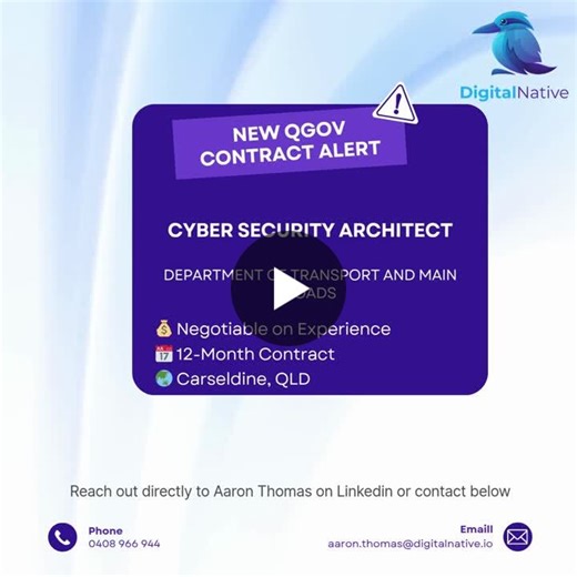 ✨ NEW CONTRACT OPPORTUNITY ✨ Cyber Security Architect | 12-Month Contract | Rate Negotiable on Experience 🚀 Help shape the future of secure ICT infrastructure for Queensland s Department of… | Aaron Thomas