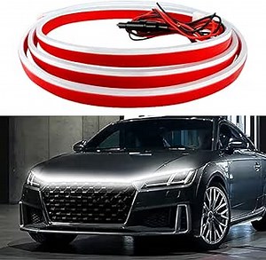 Car Hood Light Strip,Dynamic car LED Strip Light,70 Inches Car LED Strip Light,Exterior Flexible Daytime Running Light Strip for Cars (White)