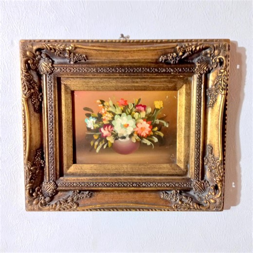 Antique Italian Still Life Oil Painting, Flowers, Baroque Style Wooden Frame - Etsy