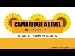 CAMBRIDGE AS & A LEVEL:17.3 Methods of Gathering Information