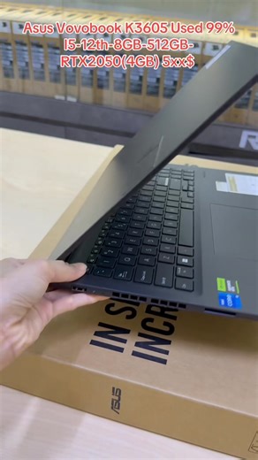 Asus Vivobook X16 K3605 Used 99% can use for office រដ្ថបាល ▪️CPU : Corei5-12500H ▪️Ram : 8GB ▪️SSD : 512GB ▪️VGA: RTX2050(4GB) ▪️Window : 10Home free install ▪️Screen : 16inch FHD 144Hz ▪️Wireless/USB..... ▪️Color : Black ▪️Free : Bag,Mouse Wireless,MousePad ,Water Clean | City Computer