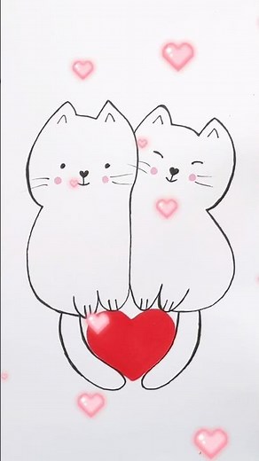 How to draw cute cats | Step by step easy drawing