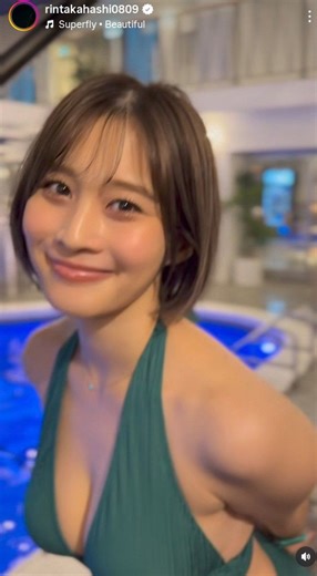 ◆高橋凛、ぷにぷに『前かがみ＆広背筋』【実際の投稿・動画】