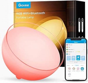 Govee Smart WiFi Table Lamp, Rechargeable Portable LED Lamp with RGBWW Effect, Works with Alexa and Google Assistant, Bedside Night Light for Bedroom, Living Room, Gaming, Decoration