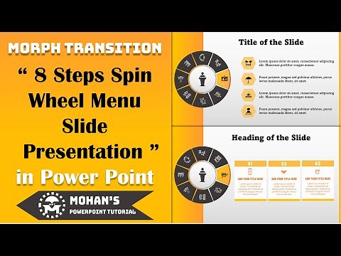 8 Steps Spin Wheel Menu Slide Presentation in PowerPoint | Interactive Spin Wheel | Morph Transition