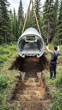 I build Full house inside Old plane #offgrid #outdoors #build #bunker #survival