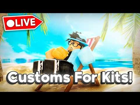 🔴IM BACK |🏖️LIVE Roblox Bedwars CUSTOMS for KITS + ROBUX GIVEAWAYS! 🏖️