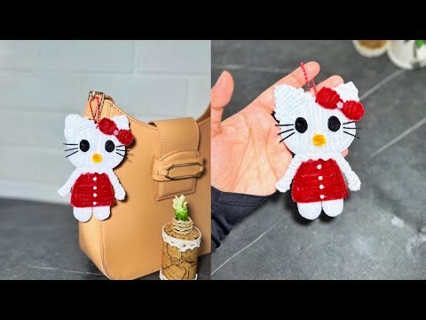 DIY Hello Kitty Keychain Using Fuzzy Wire