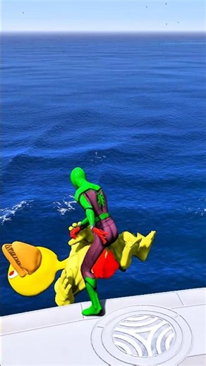 GTA 5 Crazy Water Falls 💦 Spider-Man Jumps FAIL Compilation 🤯 #shorts