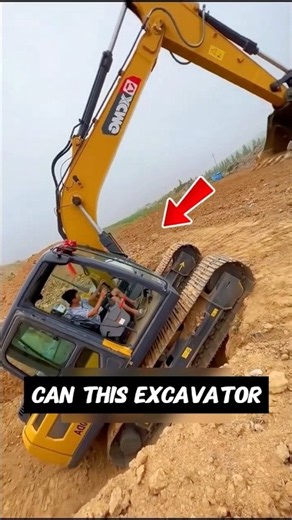 How an Excavator Climbs Out of a Deep Trench