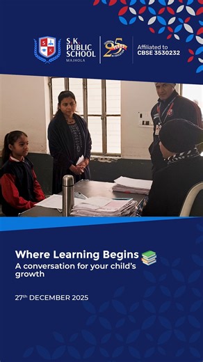 S.K.Public School, Majhola on Instagram: "📚✨ School PTM: Where learning begins and conversations shape your child’s growth. When parents and teachers sit together, every conversation becomes a step toward a brighter future. This PTM is not just a meeting, but a meaningful exchange focused on understanding, guiding, and supporting each child’s overall development 🌟🤝 Touch with Us: 📍 Majhola, Uttarakhand, India 🌐 www.skpublicschool.com 📞 +91-9760509709 #ptmday #parentteacherconnect #growingt