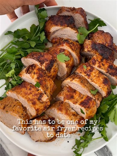 This air fryer pork tenderloin is juicy, tender, and packed with flavor. No searing. No complicated steps. Just season, air fry, rest, and enjoy. Perfect for weeknight dinners when you want something delicious without spending hours in the kitchen. Serve it with mashed potatoes, roasted veggies, rice, or a simple salad. Save this recipe for later and comment 'send' for the recipe in your DM's. #airfryerrecipes #porktenderloin #easyweeknightdinner #thedinnerbite #airfryermeals
