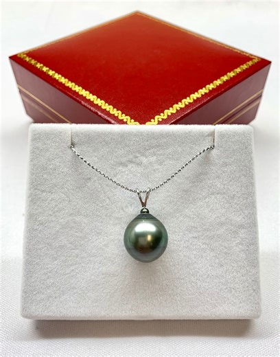 14K ホワイト ゴールド 14-15 mm バロック/サークル/ティアドロップ 養殖タヒチ真珠ペンダント、ペンダントのみ 091723-14 - Etsy 日本