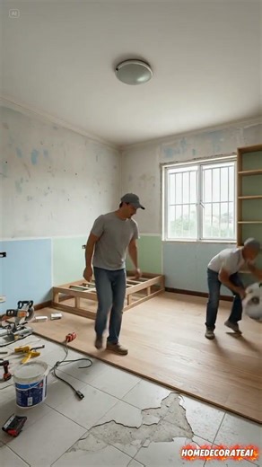 Kids Bedroom Transformation #timelapse #ytshorts #houserenovation