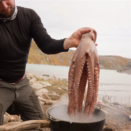18K views · 328 reactions | Monster Octopus Cooked Over Fire!  | Fire Kitchen | Facebook