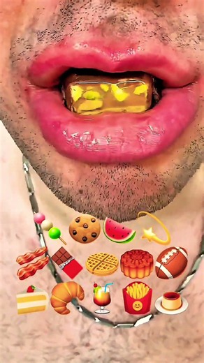 ASMR mukbang emoji food challenge Crunch chocolate bar luxury party #ASMR #mukbang