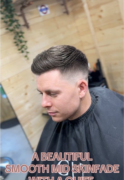 Mid Skinfade with High Blend and Quiff Style