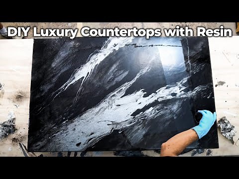 How to Make Black Marble Countertops with Resin