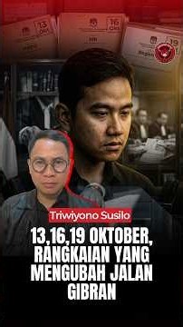 Triwiyono Susilo: October 13, 16, 19, the Series of Events That Changed Gibran's Path
