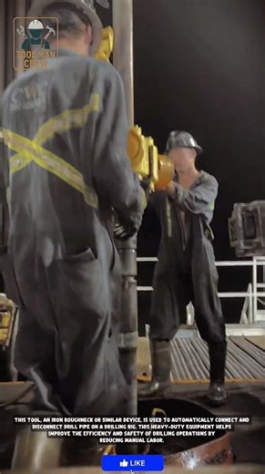 Advanced Technology on Oil Rigs! Automatic Iron Roughneck Drill Pipe Connection Machine #toolmancrew