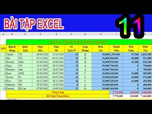 Bài Giải Excel : BẢNG TÍNH TIỀN KHÁCH SẠN
